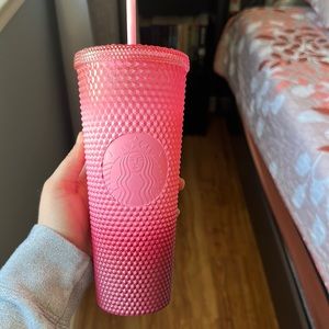 starbucks pink gradient studded tumblr cup!! venti size!!💗